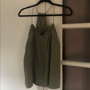 Love 21 Olive Grommet Blouse